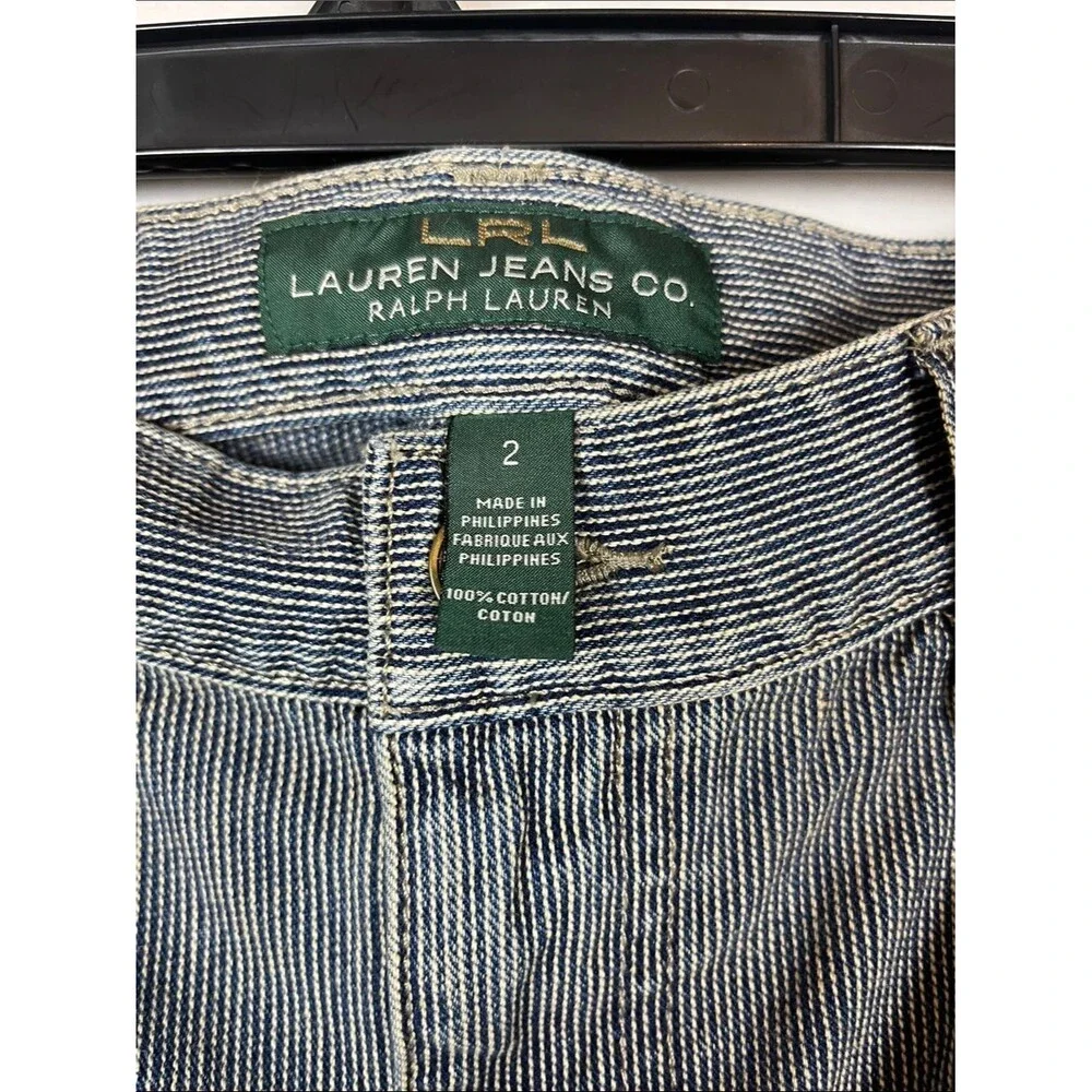 Lauren Ralph Lauren Bundle of Two Y2K Bermuda Denim Shorts Pinstripe